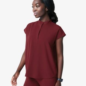 FIGS rafaela scrub top- burgundy size small